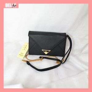 Madison West - black envelope clutch